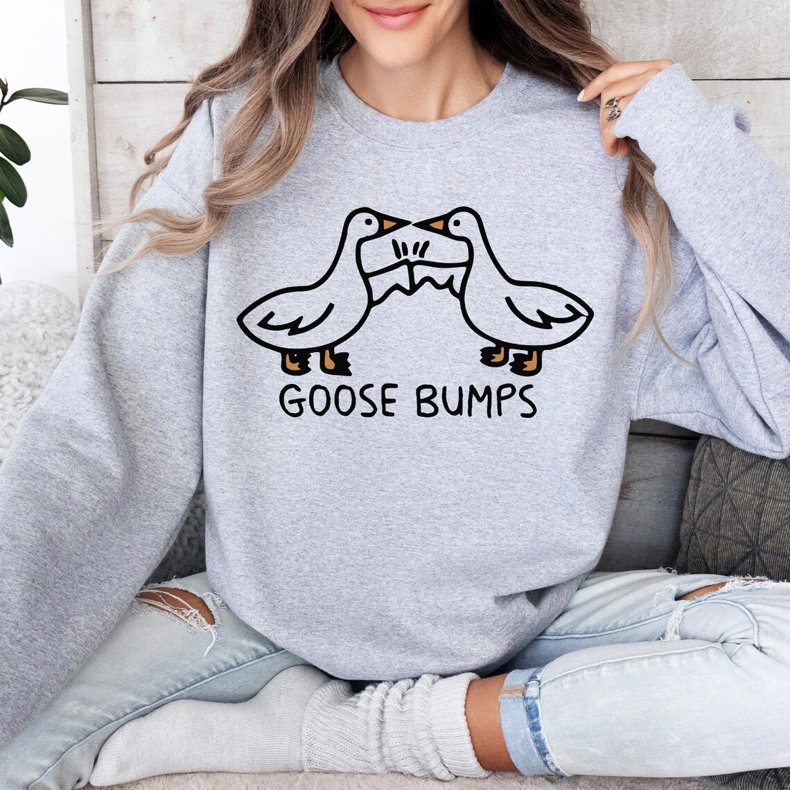Goose Bumps Sweatshirt, Funny Goose Sweatshirt, Funny Animal Sweatshirt ...