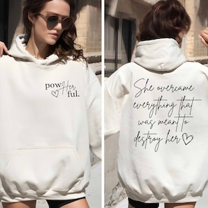 Pow Her Full Hoodie, Women Empowerment Hoodie, Strong Women Gift Hoodie, Feminist Hoodie, Girl Power Hoodie, Inspirational Shirt For Woman