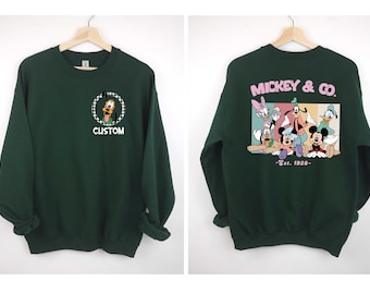 Custom Mickey and Friends Sweatshirts, Retro Mickey and Friends Sweatshirt, Disney Family Vacation Sweatshirt, Checkered Mickey Sweatshirt
