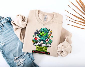 Personalized Gamer Sweatshirt, Custom Name Grade Sweater, Back to School Sweater, First Day School Gamer Sweater, Kids Gaming Sweater