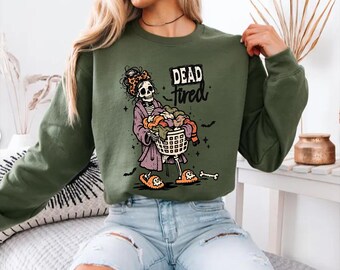 Funny Halloween Mom Sweatshirt, Retro Spooky Sweater, Skeleton Mom Sweater, Witchy Graphic Sweater, Dark Humor Halloween Gift