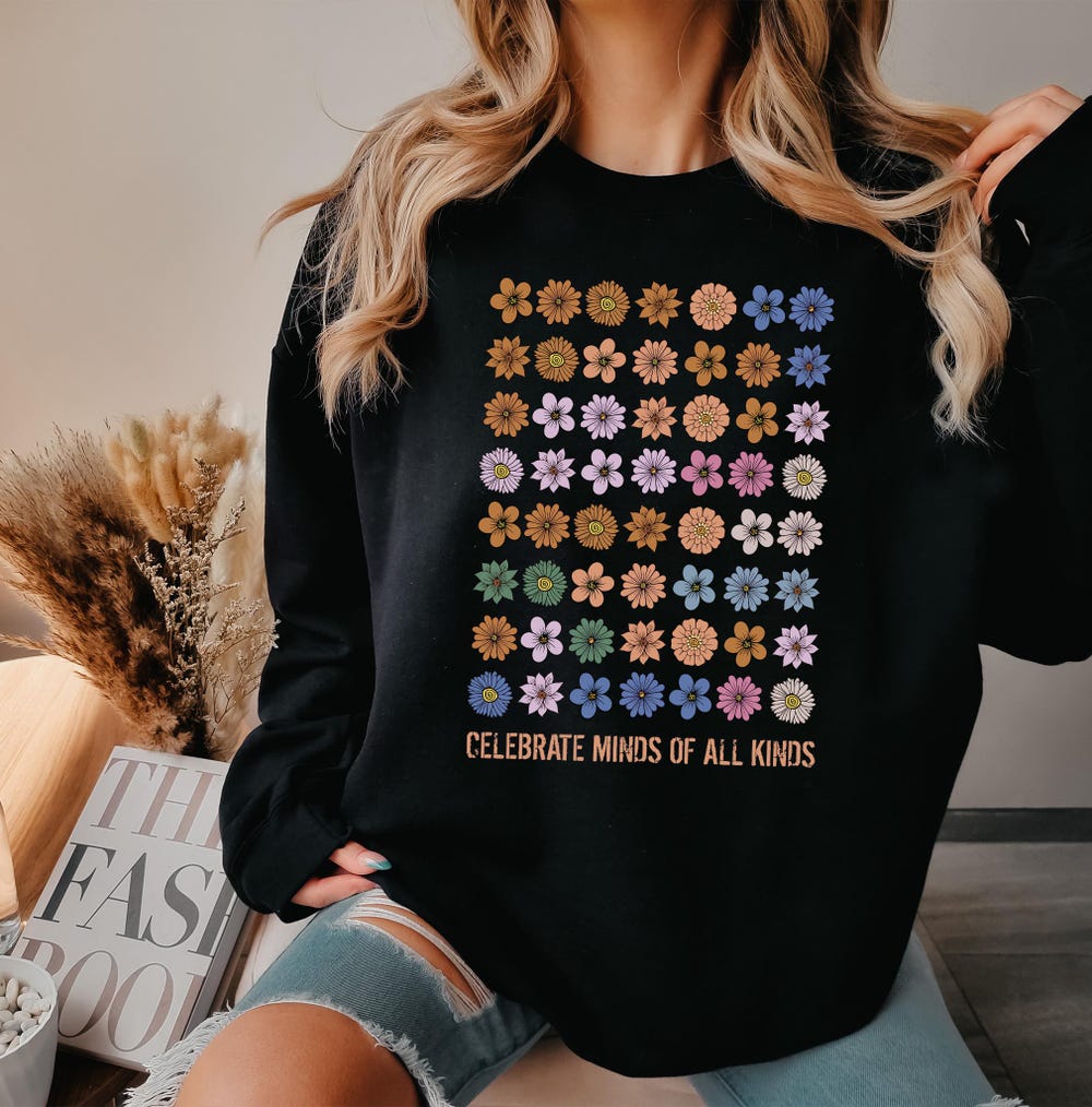 Autism Awareness Sweatshirt,Gift For Special,Celebrate Minds Of All Kinds Sweatshirts,Neurodiversity Sweatshirt Autism Acceptance Sweatshirt Startees