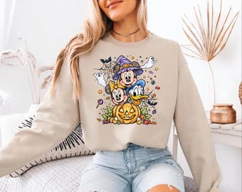 Magical Halloween Sweatshirt, Cute Cartoon Fall Sweater, Autumn Pumpkin Sweater, Spooky Season Graphic Sweater, Cozy Fall Outfit