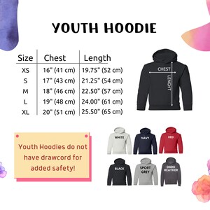 youth hoodie sizes chart