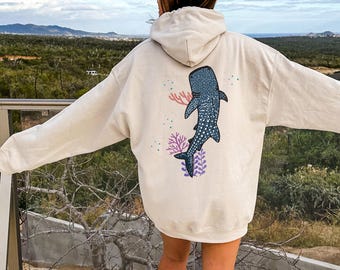 Christian Over Fear Surf Hoodie, Beachy Hoodie, Whale Ocean Hoodie, Ocean Hoodie Coconut Girl Hoodie, Coconut Girl Hoodie, Shark Hoodie