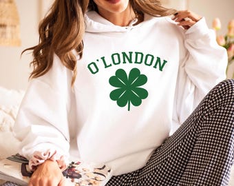 Custom Shamrock Hoodie, Personalized Irish Last Name St Patrick’s Day Sweatshirt