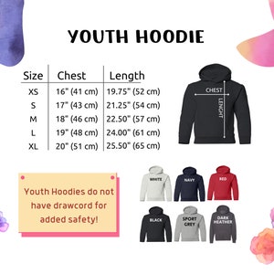 youth hoodie sizes chart