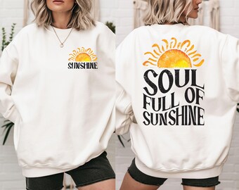 Soul Full of Sunshine Sweatshirt, Retro Summer Sweatshirt, Retro Beach Sweatshirt, Tropical Sweatshirt, Aesthetic Summer Sweatshirt,Sunshine