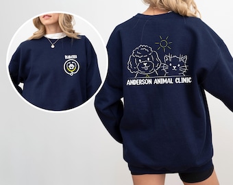 Animal Clinic Sweatshirt, Custom Vet Tech Sweatshirt, Vet School Gifts, Gift For Veterinarian, Dog Cat Lover Sweatshirt, Dog Paw Sweatshirt
