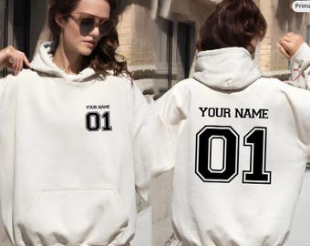 Custom Name and Number Hoodie, Personalized Sports Team Hoodie, Custom Sport Gift for Him or Her