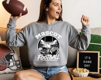 Personalized Football Team Sweatshirt, Retro Stadium Sweater, Custom School Spirit Sweater, Football Fan Gift for Game Day Sweater