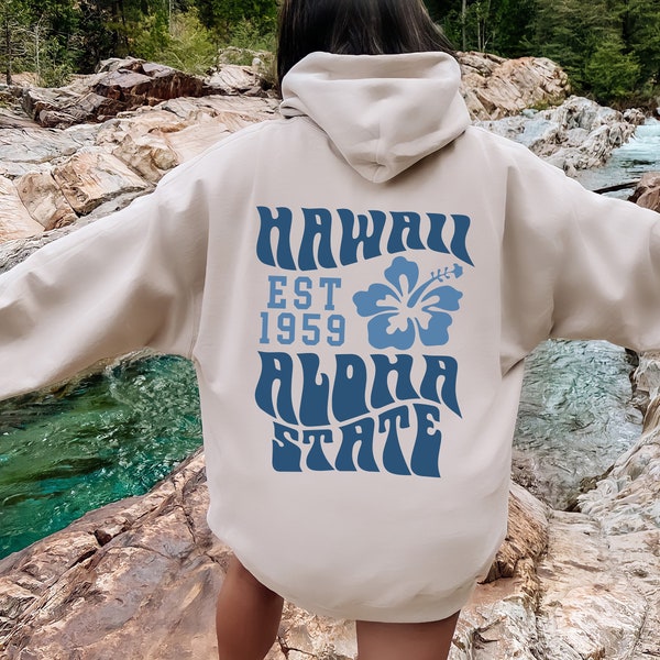 Hawaii Hibiscus Flower Hoodie, Aloha State Hoodie,  Aesthetic Flowers Hoodie,Family Vacation Matching Group, VSCO Girls,Trendy Hawaii Hoodie