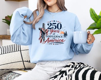 Faith Over Fear Sweatshirt, Christian Patriotic Sweater, Cross Graphic Sweater, American Pride Gift, Religious Apparel Sweater