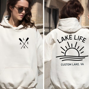 Custom Lake Life Hoodie, Personalized Gift,Camping Vacation Hoodie,Lake Vacation, Vacation Lake Road Trip Camping Gift,Camper Travel Outdoor bild 1