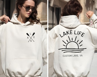 Custom Lake Life Hoodie, Personalized Gift,Camping Vacation Hoodie,Lake Vacation, Vacation Lake Road Trip Camping Gift,Camper Travel Outdoor