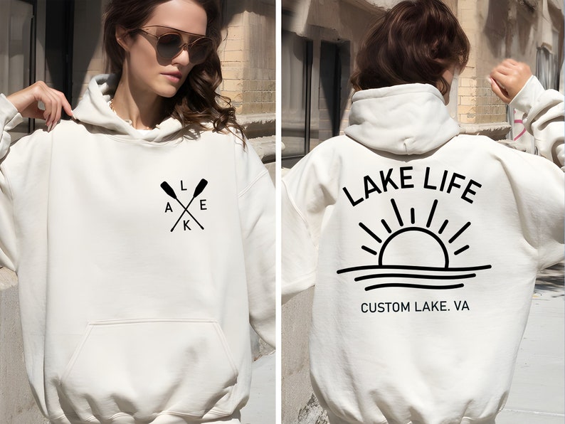 Custom Lake Life Hoodie, Personalized Gift,Camping Vacation Hoodie,Lake Vacation, Vacation Lake Road Trip Camping Gift,Camper Travel Outdoor bild 1