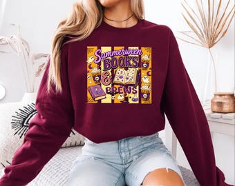 Cozy Bookworm Sweatshirt, Spooky Reading Sweater, Coffee Lover Reader Sweater, Bookish Fall Gift Sweater, Reading Season Sweater