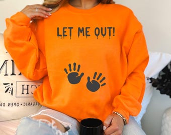 Halloween Pregnancy Sweatshirt, October Pregnancy Announcement, Spooky New Mama Sweatshirt, Pregnant Wife Gift Idea ,Halloween Maternity