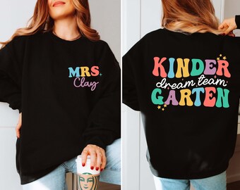 Custom Teacher Name Sweatshirt,1th 2nd 3rd 4th 5th Grade Dream Team,Pre-K Teacher Sweatshirt, Personalized Back To School,Third Grade Squad