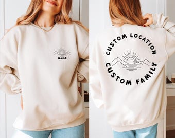 Family Beach Trip Sweatshirt,  Personalized Coastal Holiday Sweater, Matching Summer Vacation Sweater, Family Reunion Sweater