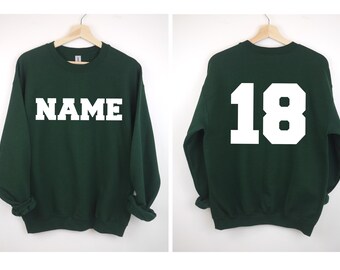 Personalized Football Sweatshirt, Custom School Team Number Pullover, Kids & Adult Game Day Sweater