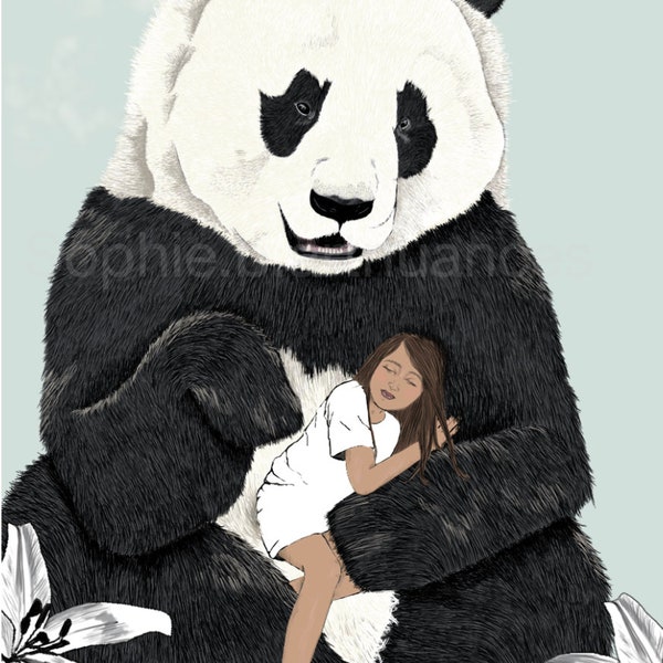 Poster enfant personnalisable panda