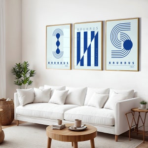 Set of 3 Bauhaus Printable Exhibition Posters, Bauhaus Wall Art Set, Mid Century Modern Print Set, Gallery Wall Art, Digital Download