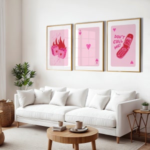 Retro Pink Playing Cards Wall Art Set (Digital Download)