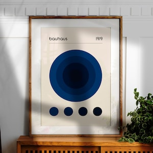 Bauhaus Print, Blue Wall Art, Bauhaus Poster, Circles Art Print, Modern Art, Modern Art Poster, Geometric Art, Bauhaus Printable Wall Art