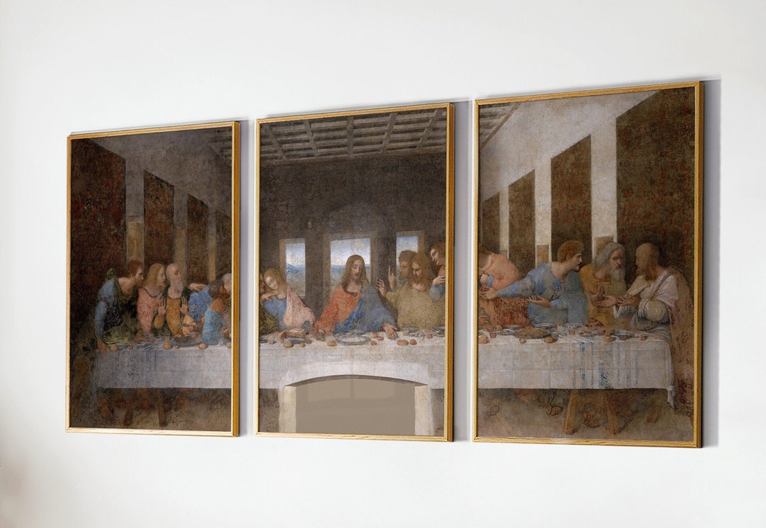 Set of 3 the Last Supper Wall Art the Last Supper Artwork Etsy