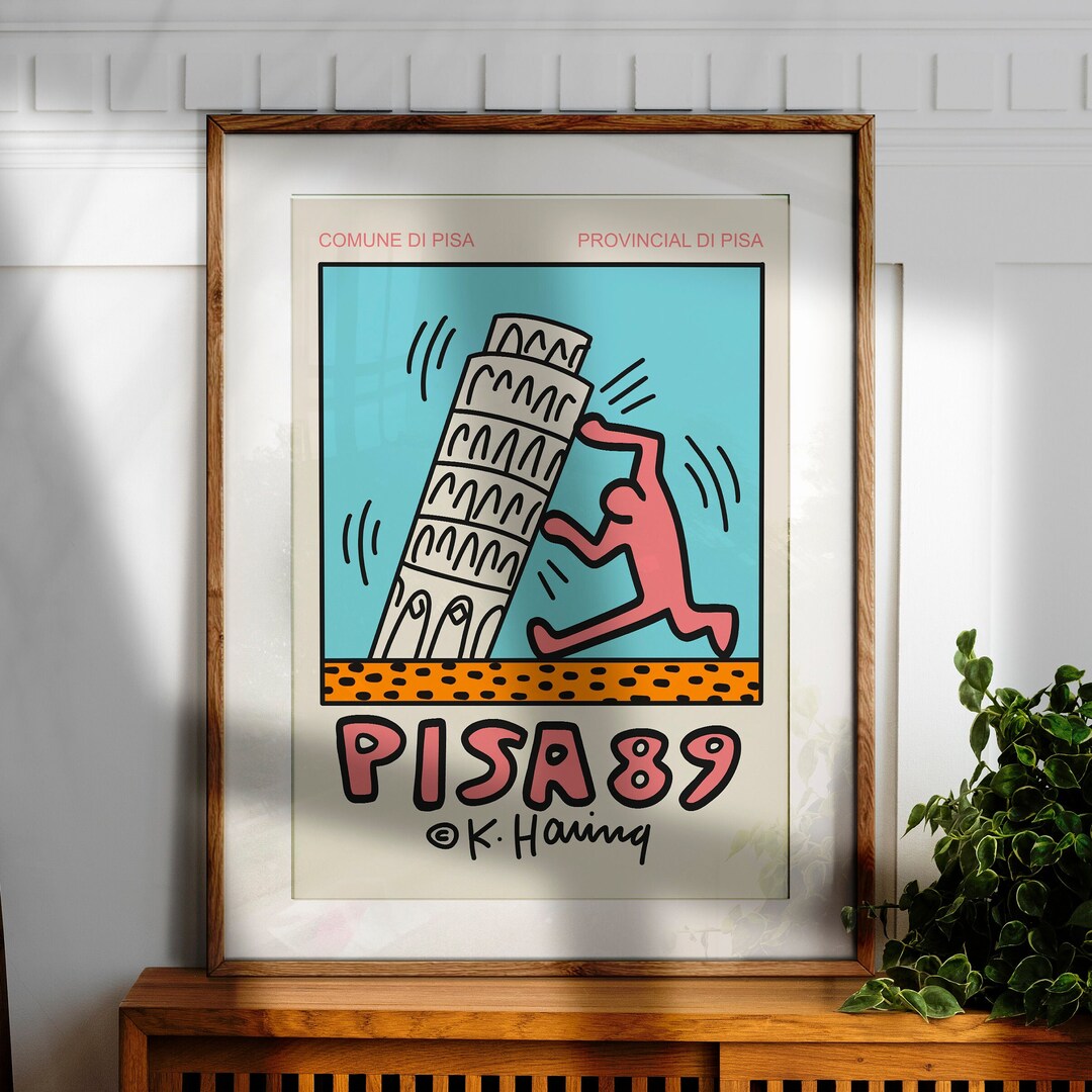 Keith Haring Pisa Poster, Pop Art Print, Keith Haring Print, Travel ...