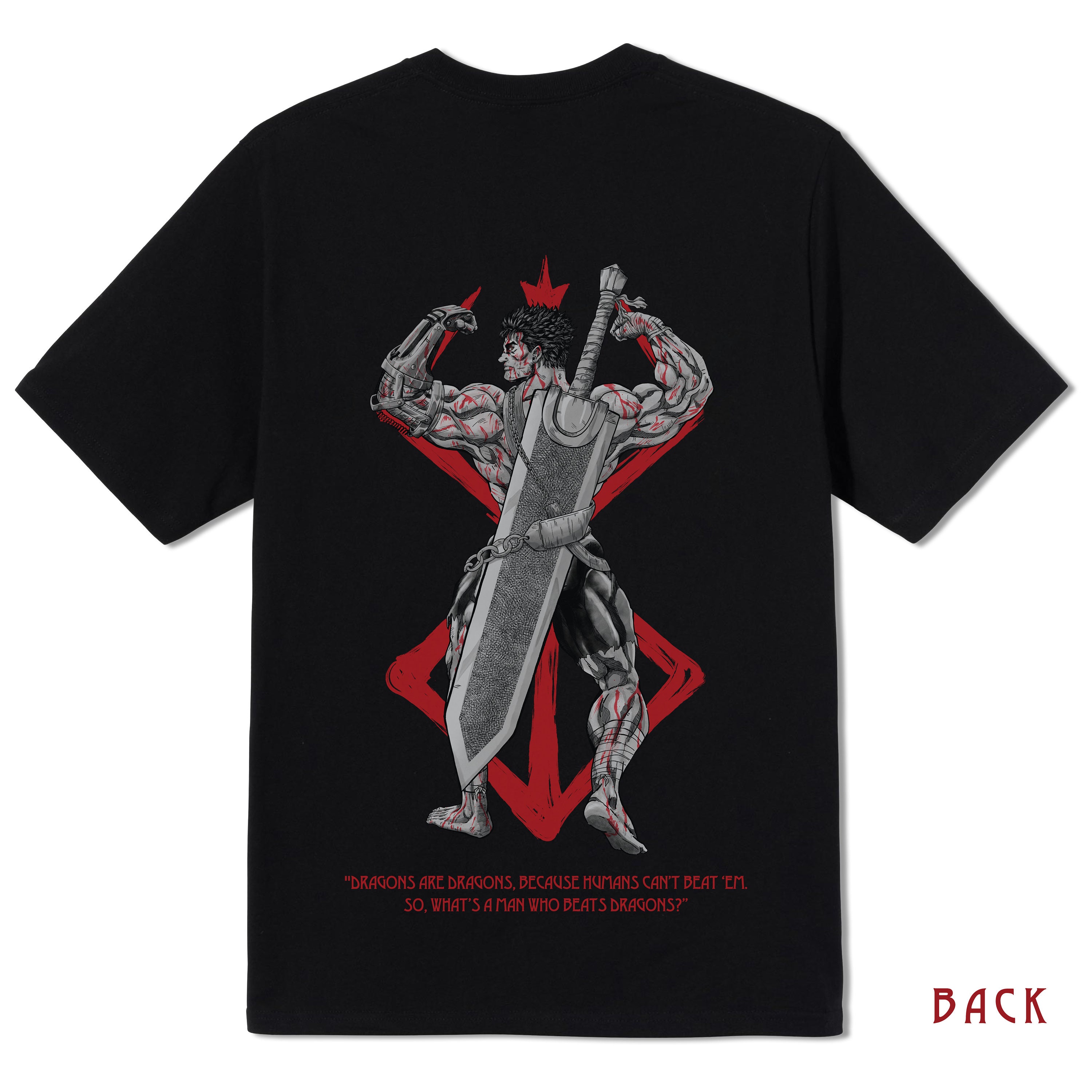Gym Pump Cover, Anime T-shirts, Berserk Guts Stern Rear Double Bicep