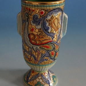 Gialetti DERUTA Italy Vase Mosaic Vase Ceramic Mosaic Vintage (F024-1437)