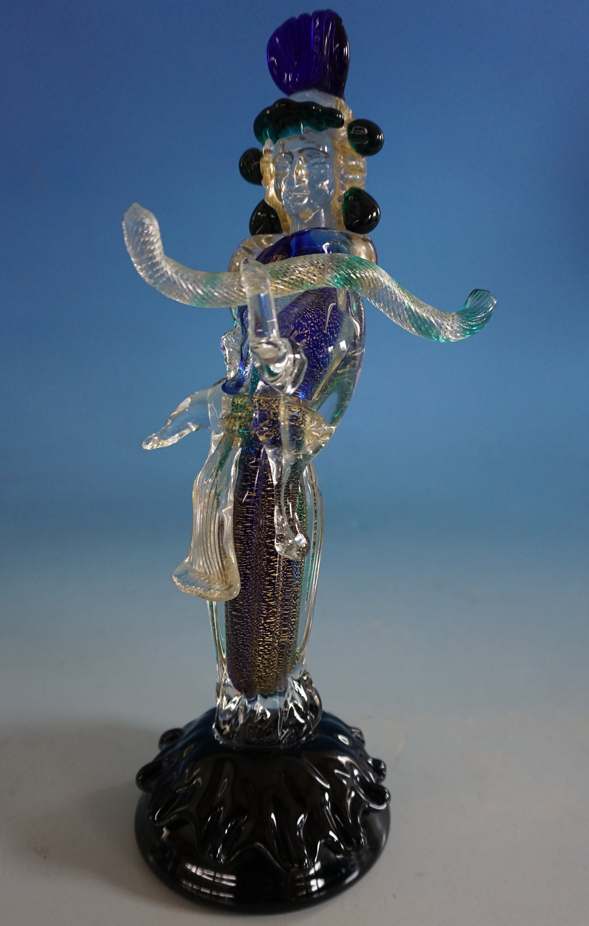 Vintage Design Murano Glass Figure Japanese Glass Figure With Gold