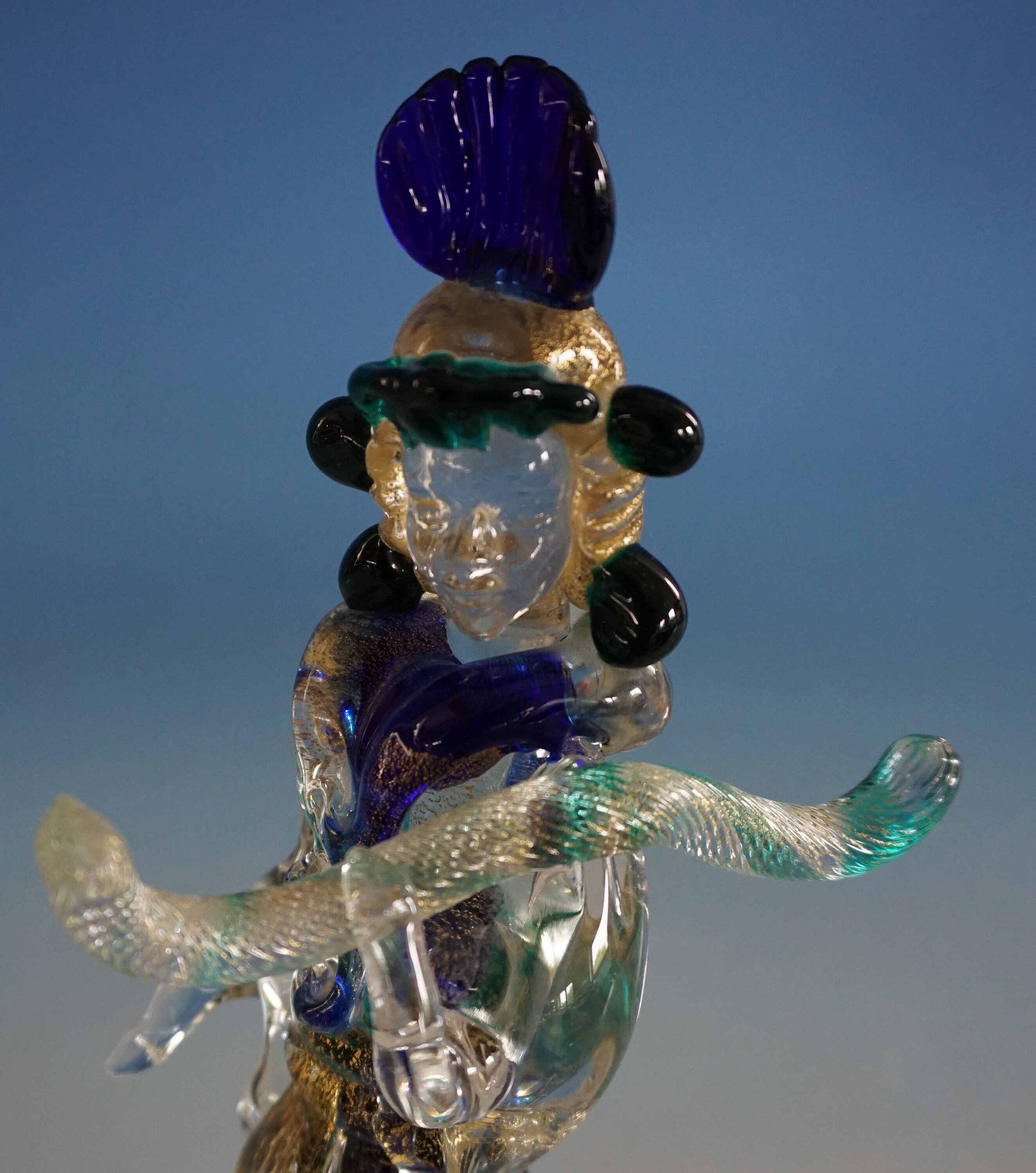 Vintage Design Murano Glass Figure Japanese Glass Figure With Gold