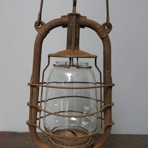 Vintage Feuerhand 201 storm lamp lantern kerosene lamp petroleum lamp oil lamp oil lamp lantern Germany 35 cm (F025-398)