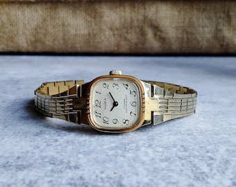 Reloj de mujer, reloj de pulsera mecánico, reloj clásico de color dorado, década de 1990, regalo de Navidad