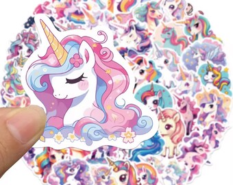 50 pack Unicorn Stickers | Unicorn Party Favors | Birthday Gift | DIY