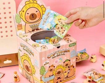 Box of 32 Capybara Eraser Blind Bags | Surprise School Eraser | Birthday Favors | Surprise Gift Bag | Capybara Mystery Box