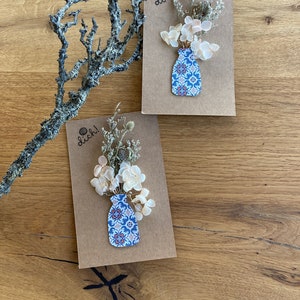 Geburtstagskarte Karte aus Kraftpapier zum Geburtstag Freundin Schwester Blumenstrauß Trockenblumen Grußkarte Natur Blumenvase FÜR DICH