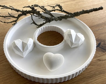 Mini hearts heart decoration scatter decoration wedding Raysin cast ceramic white Skandi decoration celebrations table decoration