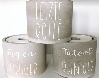 BETON Toilettenpapieraufbewahrung Klopapier Aufbewahrung Utensilo Topf grau Badezimmer Deko Letzte Rolle Toilettenpapierhülle Ordnungshelfer