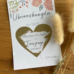 Karte Rubbelkarte Rubbellos Überraschung Möchtest du meine Trauzeugin werden Trauzeuge Brautjungfer Hochzeit Verkünden Rubbel Los