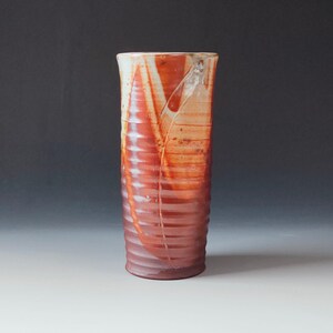 Flower Vase with Shino and Ash Glazes - Handmade Studio Pottery/Ceramics