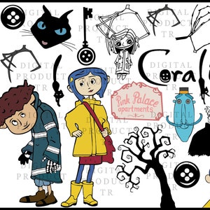 Coraline and Cat Coraline & The Secret Door Christmas Home 5D Full