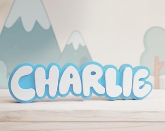 Personalised Bluey Style Name Sign, Custom name plate, Bedroom decor