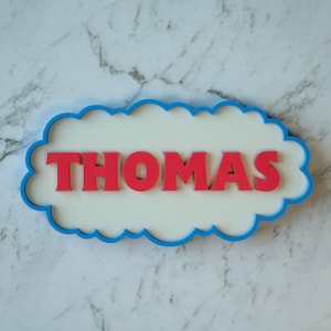 Gepersonaliseerde naambord in Thomas-stijl, aangepast naambord, slaapkamerinrichting