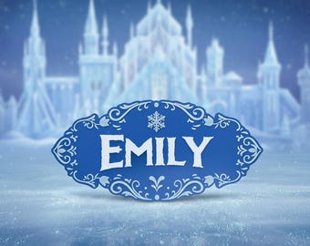 Personalised Frozen Style Name Sign, Custom name plate, Bedroom decor