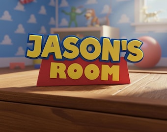 Personalised Toy Story Style Name Sign, Custom name plate, Bedroom decor