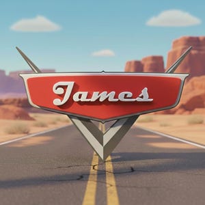 Personalised Disney Cars Style Name Sign, Custom name plate, Bedroom decor